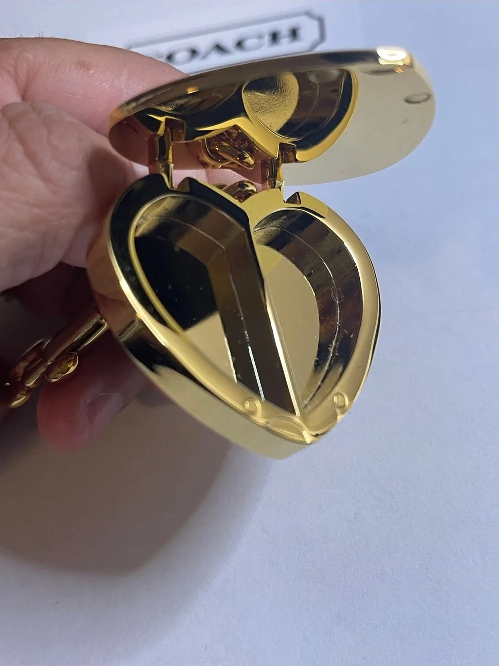 Pending * COACH Legacy Enamel Locket Heart Bag Charm & Pen With Refill